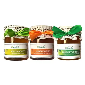 Acacia, Jungle and Eucalyptus Forest Flower Honey - Raw Natural & Unprocessed- 400 GR each (Pack of 3)
