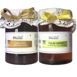 Real Vana Tulsi  (Basil)& Real Ginger Infused Forest Honey  - 100 % Pure Raw & Natural - 815 GR each (Pack of 2)