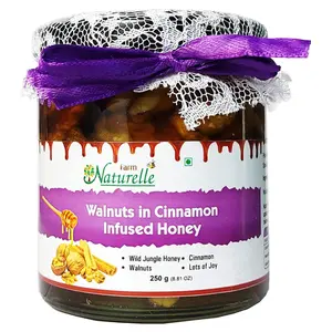 Farm Naturelle Akhrot-Walnuts in Cinnamon Honey - 100 % Pure Raw & Natural - 250 GR (8.81oz)