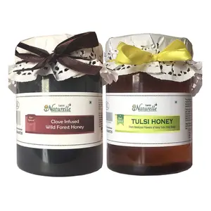 Real Vana Tulsi (Basil) & Real Clove Infused Honey  - 100 % Pure Raw & Natural - 815 GR each (Pack of 2)