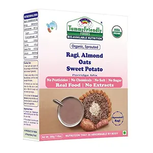 Organic Sprouted Ragi, Almond, Oats, Sweet Potato Porridge Mix