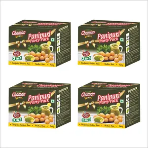 Chaman Pani Puriolgappe Party Pack with 2 Flavours of Pani 170g (Pack of 4)