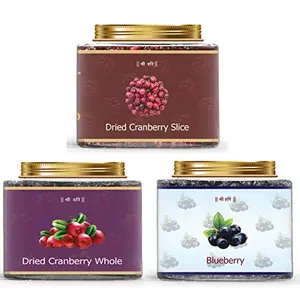 Dry Fruits Blueberry Dried Cranberry Whole Dried Cranberry Slice 750g (Each 250g) | Agri Club