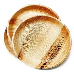 Agri Club Areca Leaves 10" inch Set of 25 Round Slop Disposal Plates
