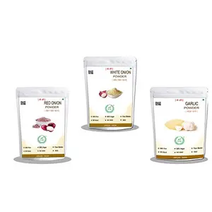 Agri Club White Onion Powder(200gm)+Red Onion Powder(200m)+Garlic Powder(200m) Combo Pack of 3