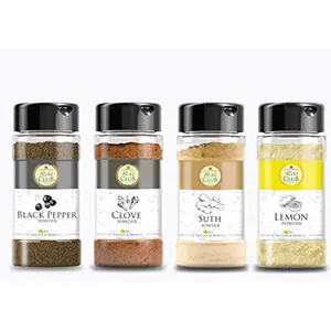 Agri Club Big Range of Kitchen Spices Pack of 4 (Lemon Powder50gmDryinger Powder100gmBlack Pepper Powder100gmClove Powder100gm)
