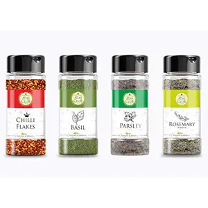 Agri Club Big Range of Kitchen Spices Pack of 4 (Chilli Flakes40gmBasil Leaves15gmParsley 15gmRosemary 100gm)