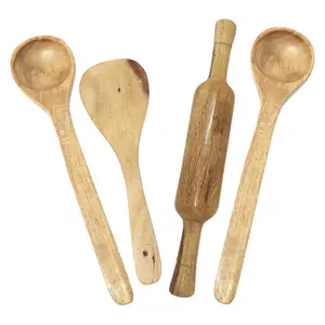 Wooden 3 Ladles & 1 Rolling Pin