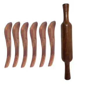 Wooden 6 Soup Spoons And Rolling Pin