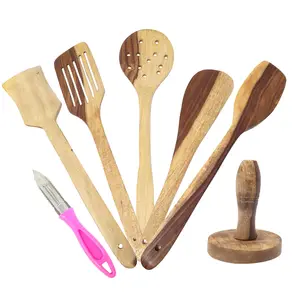 Wooden Kitchen Tool Set Of 7