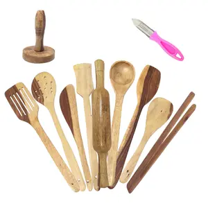 Wooden Spoon Set Of 11 Pcs/ Wooden Spatula, Ladle & Kitchen Tools Set