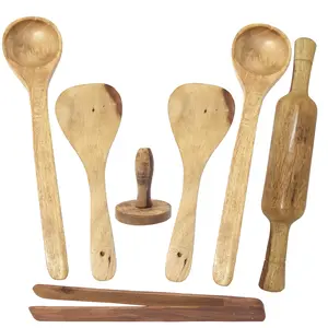Wooden Ladles, Rolling Pin, Masher And Chimta