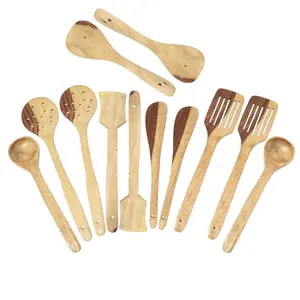 Spoon Set Of 12 Pcs/ Wooden Spatula, Ladle & Kitchen Tool Set
