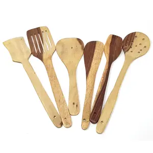 Brown Wooden Spoon Set Of 6