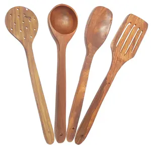 Brown Wooden Spoon - Set Of 4