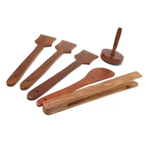Brown Wooden Skimmer - 6 Pieces