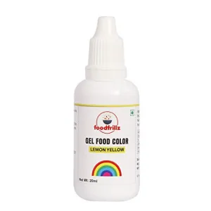 foodfrillz Lemon Yellow Food Gel Color 20 ml Finest Colour for CakeCookiesIce CreamsSweets