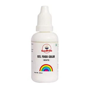 foodfrillz White Food Gel Color 20 ml Finest Colour for CakeCookiesIce CreamsSweets