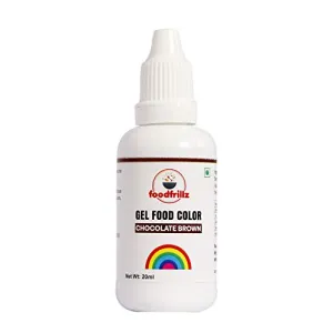 foodfrillz Chocolate Brown Food Gel Color 20 ml Finest Colour for CakeCookiesIce CreamsSweets