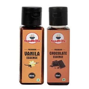 foodfrillz Vanilla & Chocolate Flavour Essence for Cake Making 60 ml (30 ml Each) Pack of 2 Essence for Cake Baking