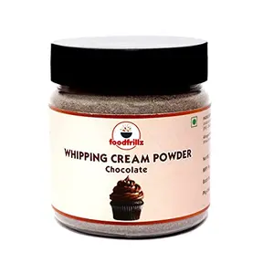 foodfrillz Whipping Cream Powder - Chocolate for Icing Cakes Cupcakes Brownies Donuts ice Creams 100 g