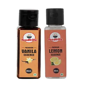 foodfrillz Vanilla & Lemon Flavour Food Essence Pack of 2 60 ml