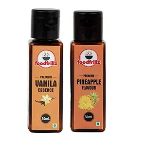 foodfrillz Vanilla and Pineapple Food Flavor Essence Combo Pack
