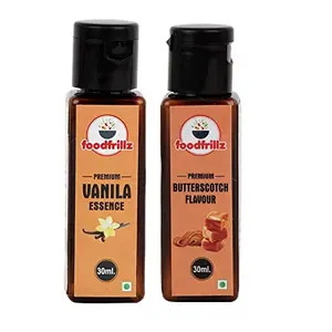 foodfrillz Vanilla and Butterscotch Flavour Essence Combo Pack of 2 60 ml