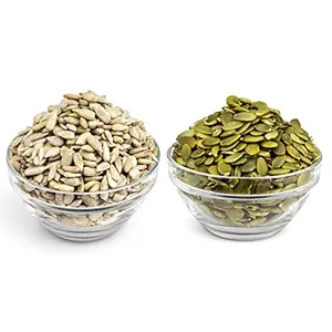 Raw Healthy Seeds Combo 300gms Pumpkin Sunflower Seeds (Combo) Pumpkin Seeds Organic Sunflower Seeds For Eating Jar Pack Each 150gm