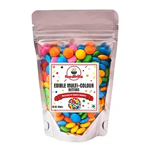 foodfrillz Multicolor Chocolate Buttons (Gems) 100 g Sugar Sprinkles for Cake Decoration