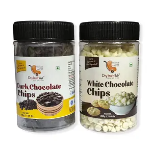 Choco Chips Combo Pack 400gms Dark And White Choco Chips Cake DecorationChoco Chips Choco Chips For Cake Decortion