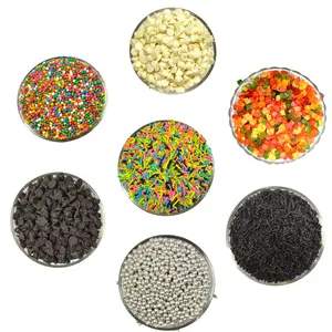 Sprinkles for Cake Decoration 775gms Colour Sprinkles 125gmChocolate Sprinkles 125gm Tutti Frutti- 125gm Dark Choco Chips 100gm White Choco Chips 100gmRainbow Balls 100gm Silver Balls For Cake Decoration whole Cake Kit Combo