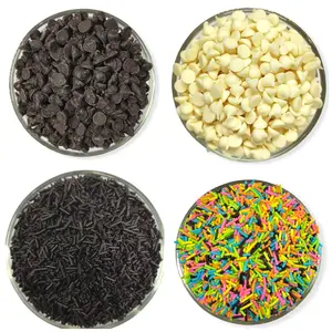 Choco Chips Sprinkles Combo 450gm Colour Sprinkles 125gm Chocolate Sprinkles 125gm Dark Choco Chips 100gm White Choco Chips 100gmSprinklers for cake decoration items