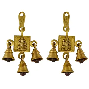 Silkrute Brass Door Hanging Decorative Bells -Set of Two