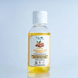 Truly Essential Almond oil (Sweet) cold pressed 100ml 100% pure