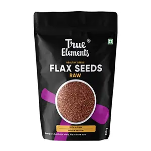 True Elements Flax Seeds 500g -Fibre Rich Flax Seeds for Hair Growth | Diet Food | Flax Seeds for Eating