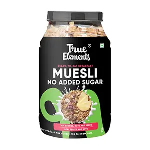 True Elements Muesli Sugar Free 1kg - 14g Clean Protein | No Added Sugar | 100% Wholegrain Cereal | Diet Food for Weight Loss