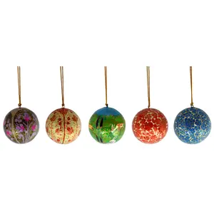 Silkrute Handcrafted Paper Mache Ball - Set of 5