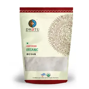 Dhatu Organics Besan Pure Indian taste cuisine Indian food - Quick cook, good for health500g