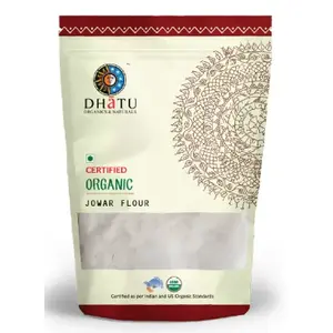 Dhatu Organics Jowar flour 100 % best quality Pure Indian taste cuisine Indian food - Quick cook, good for health 500g