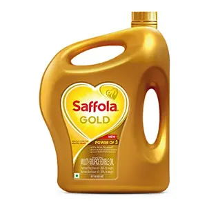 Saffola Gold Refined Cooking oil | Blend of Rice Bran & Sunflower oil | Helps Keeps Heart Healthy | 2 Litre jar