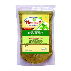 Neminath Herbal Care Natural Henna Powder For Hair | 100% Pure & Herbal Mehendi/Heena Leaves Powder Natural Hair Colorant | 100 Grams - Pack of 1 By Neminath Herbal Care