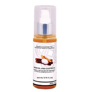 Onion Oil/Serum With Castor Oil, Argan Oil, Jojoba Oil, Bhringraj, Amla Vitamin E - Natural Hair Care 100 ML(3.38 OZ)