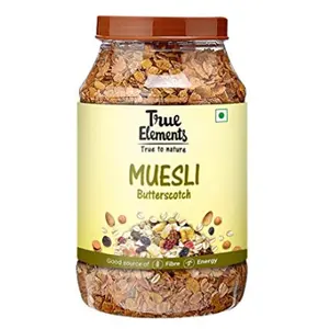 Butterscotch Muesli - Mix Of Wholegrain oats ,Wheat flakes,Dried Fruits and Butterscotch- Healthy Breakfast Snacks 1 kg(35.27 OZ)