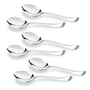 Sumeet Stainless Steel Dessert/Table Spoon Set of 6 Pc  (18.5cm L) (1.6mm Thick)
