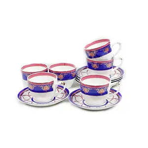 Clay Craft Ceramic Sanjeev Kapoor Noor Cup Saucer Set 200Ml/6.9Cm 12-Pieces Multicolor