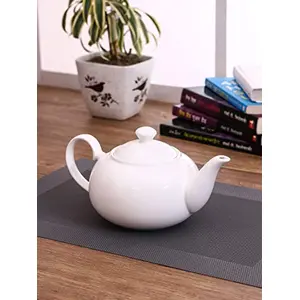 Clay Craft Basics White Bone China Tea Pot Coffee Pot 1000 ml