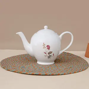 Clay Craft Fine Ceramic Flower Printed Tea Pot -Approx 1150ml - 1 Pc