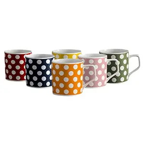 Clay Craft Tea Cups Set of 6 Director Polkadots