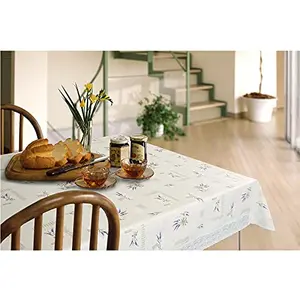 Freelance PVC Tuscany Flannel Backing Dining Table Cover Cloth Tablecloth Waterproof Protector 4-6 Seater 54 X 78 inches Rectangle (with White-Laced Edges) Product of Meiwa Japan